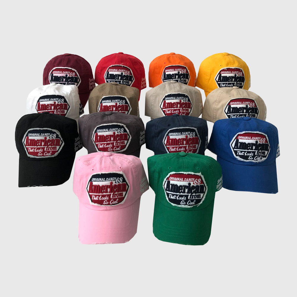 아메리칸 빈티지 패치 와펜 자수 볼캡 레트로 복고 모자 남녀공용_(14color)